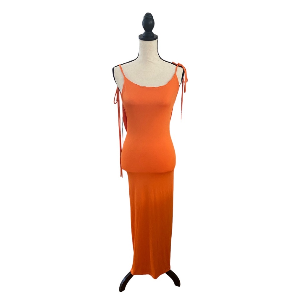 Tied Strap Low Back Maxi Dress
